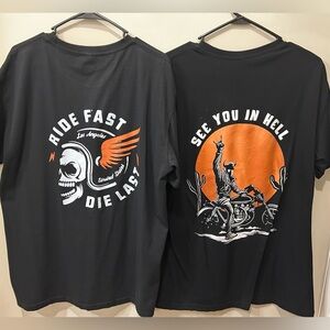 Chic Black and Orange Graphic Tees